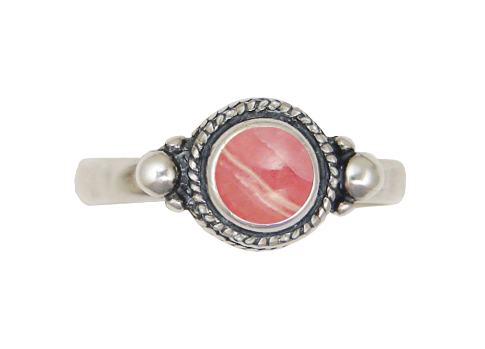 Sterling Silver Ring With Rhodocrosite Size 8